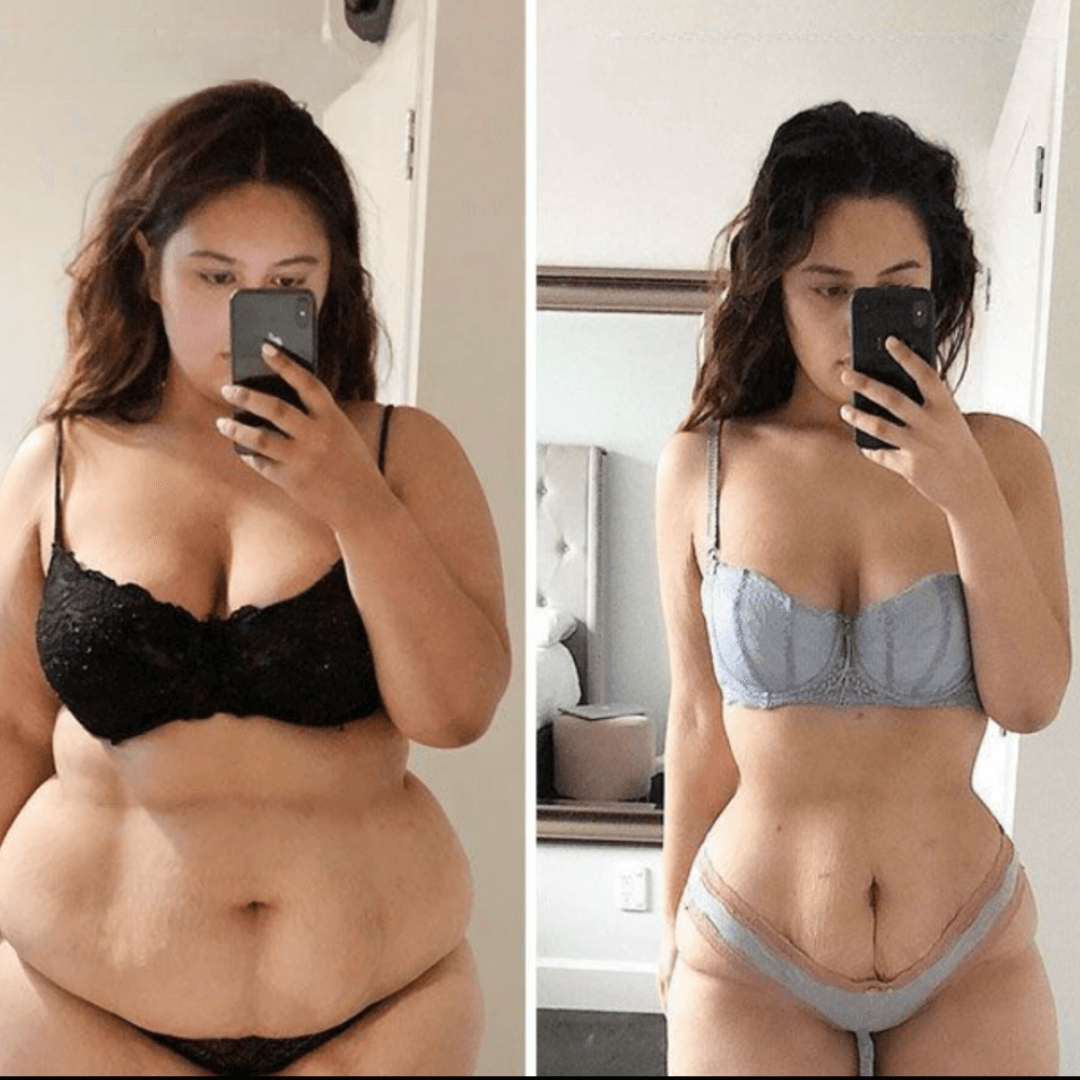 Client fitness transformation showing before and after results