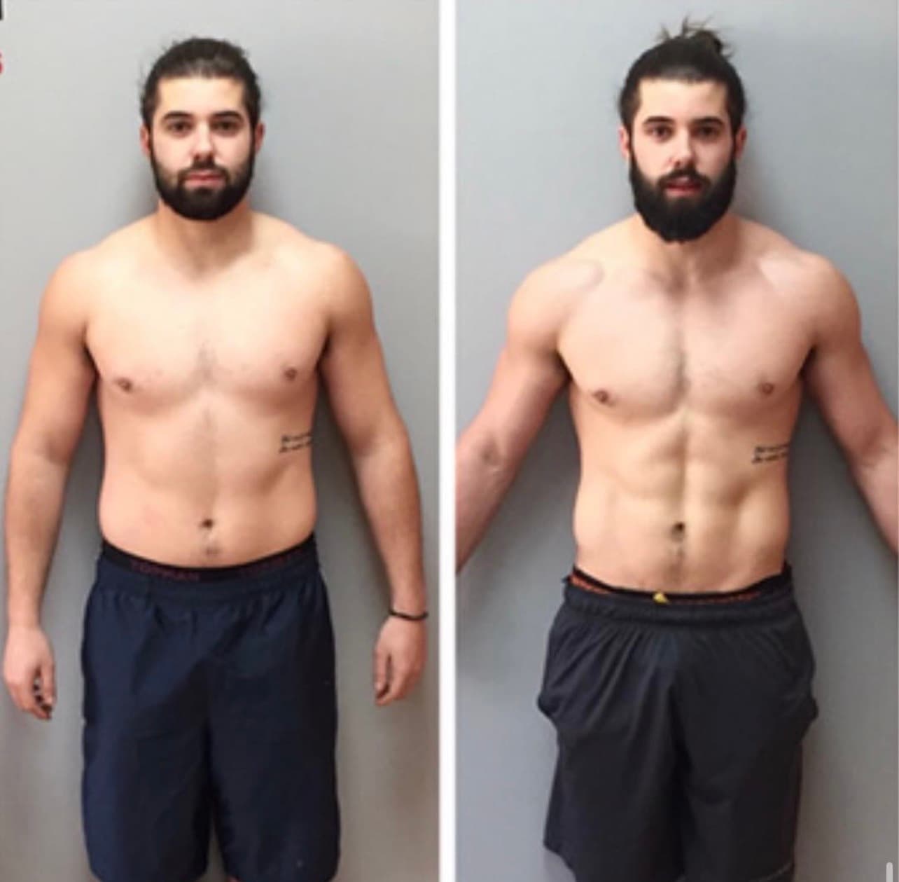 Chris W. transformation showing before and after results